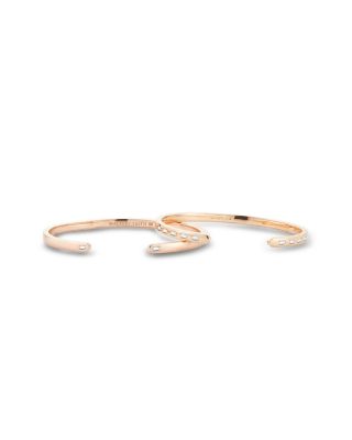18K Rose Gold Ottoline Diamond Baguette Cuff Bracelet
