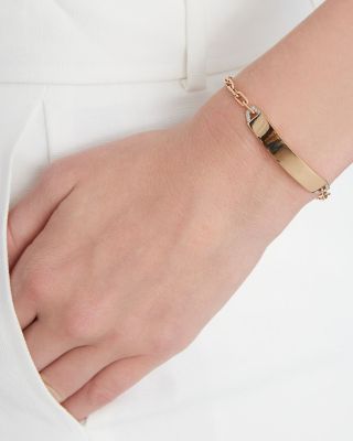 18K Rose Gold Carrington Diamond Edge ID Bracelet