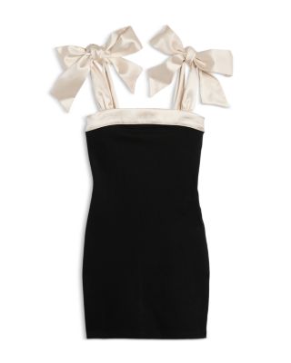 Girls' Dress with Satin Tie Shoulders - Big Kid