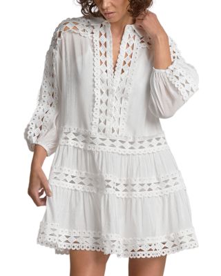 Three Quarter Sleeve Swim Cover Up Dress