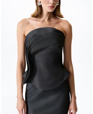  Strapless Ruffled Bustier Top