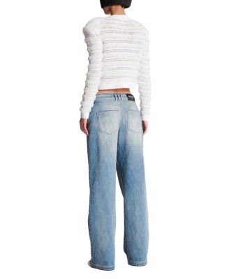  Diamond Washed Denim Straight-Fit Jeans