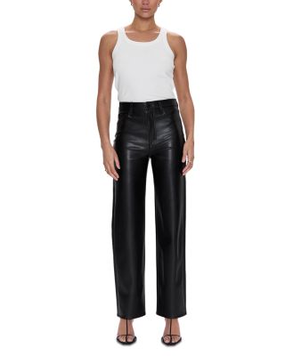 Cassie Super High Rise Faux Leather Jeans in Onyx