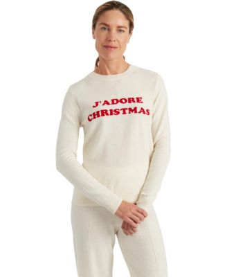  Women's Wool-Cashmere J'adore Christmas Sweater