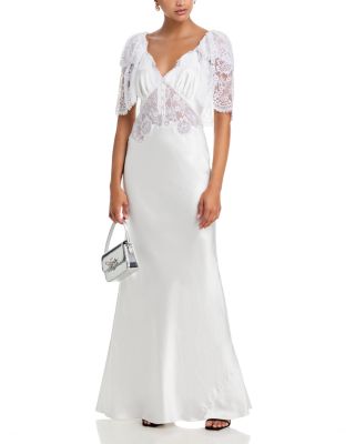Fine Lace Satin Maxi Dress