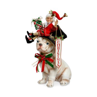 Christmas Bulldog Figure