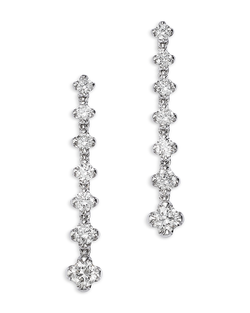 Bloomingdale's Fine Collection Diamond Linear Earrings In 14k White Gold, 1.0 Tcw In Metallic
