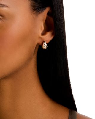 Puffy Diamond Earrings in 14K Yellow Gold, 0.33 tcw