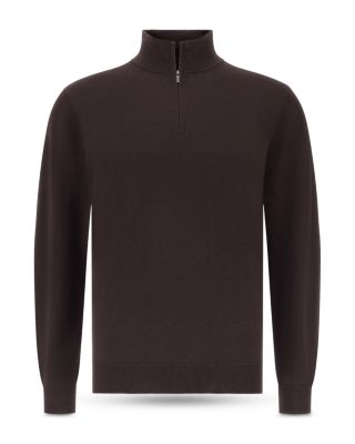 Extra Fine Merino Wool Half Zip Sweater 