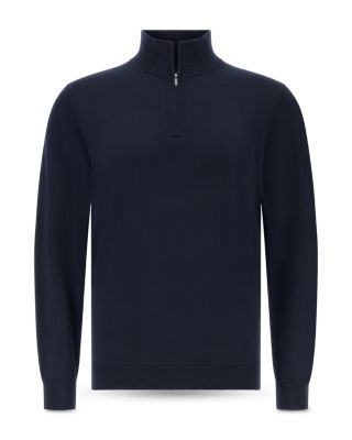 Extra Fine Merino Wool Half Zip Sweater 