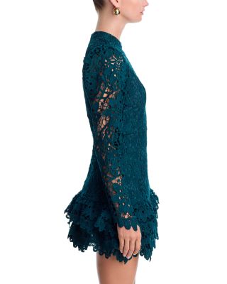 Lace Long Sleeve Flounce Mini Dress - Exclusive