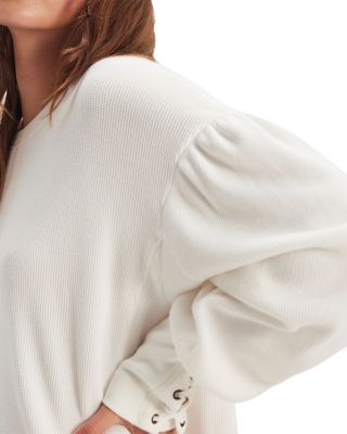 Lapis Lace Up Cuff Sweatshirt 