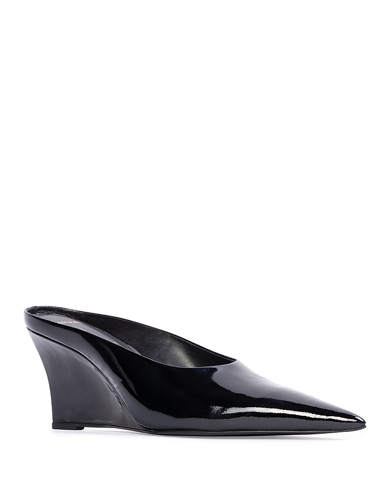 Black Suede Studio Women's Pointed Wedge Pumps