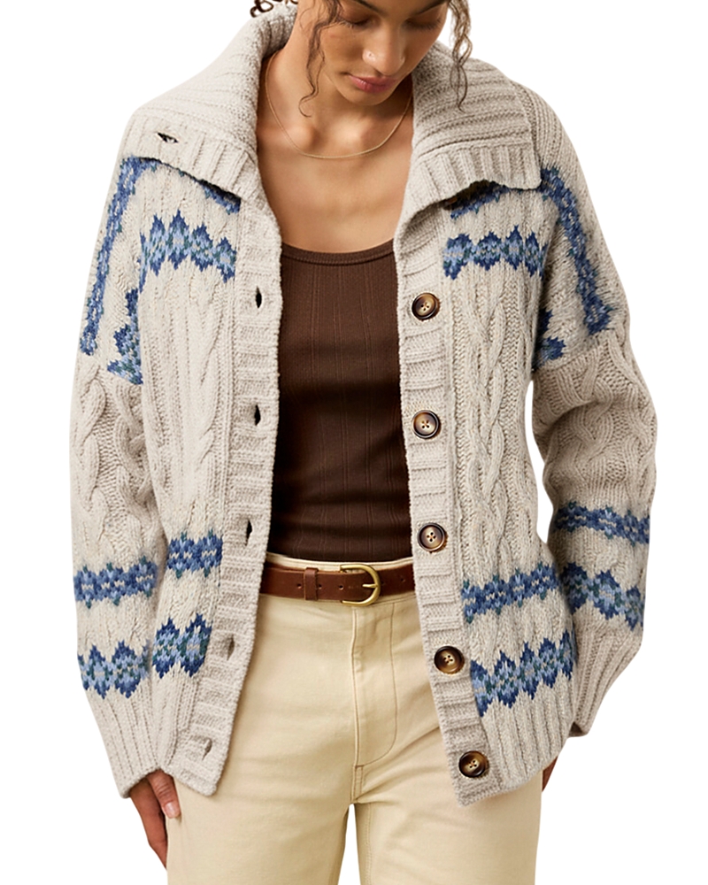 Faherty Fair Isle Cardigan Sweater