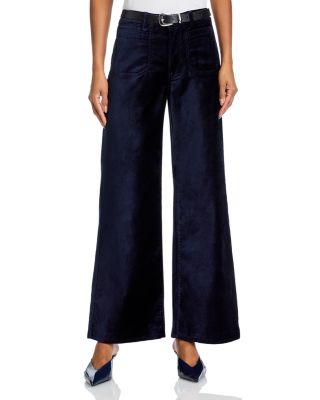 Le Slim High Rise Palazzo Modernist Jeans in Navy Velvet