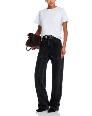 Kelly Grommet Embellished Boxy Tee