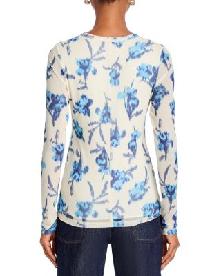Yana Printed Mesh Long Sleeve Tee