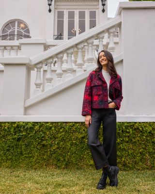 High Rise Patch Pocket Ankle Jeans in Black Coated