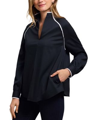 Daphne Long Sleeve Matte Sateen Popover Shirt