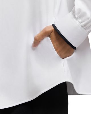 Daphne Long Sleeve Matte Sateen Popover Shirt