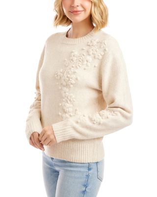 Hand Embroidered Flower Detail Sweater