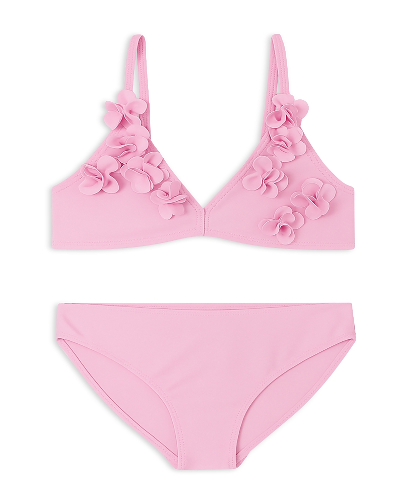 Limeapple Girls' Rosette Triangle Two Piece Swimsuit - Little Kid, Big Kid In Pink