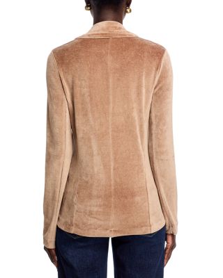 Velour One Button Blazer