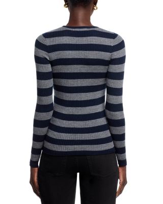 Wool Striped Long Sleeve Sweater