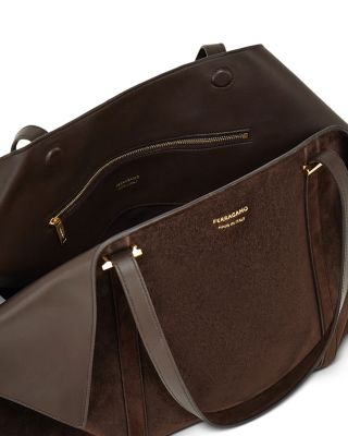 Large Suede Leather Tote