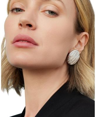  Sterling Silver Linen Button Earrings