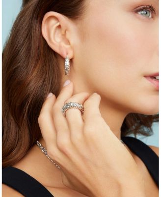  Sterling Silver Byzantine Artisan Hoops