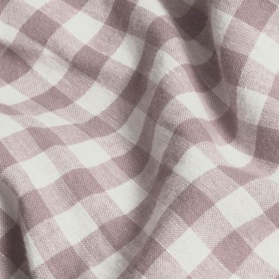 Gingham Linen Blend Flat Sheet, King