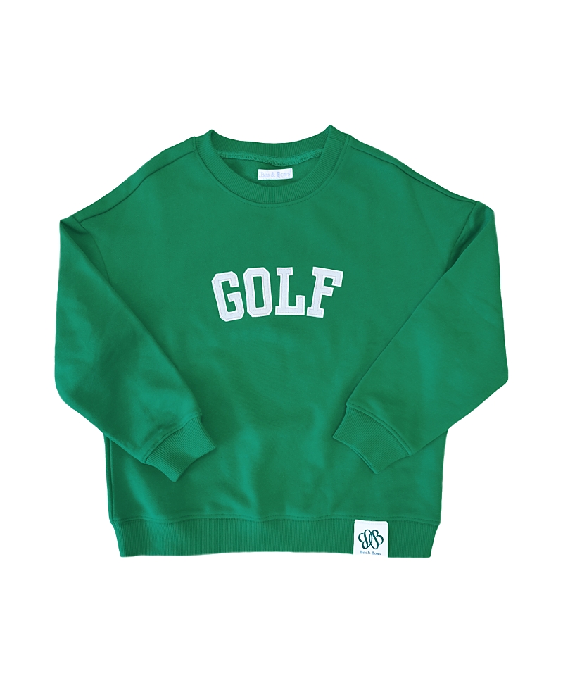 Bits & Bows Unisex Kids Golf Cotton Crewneck Sweatshirt - Baby, Little Kid In Green