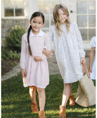  Girls' Organic Peter Pan Collar Button Front Sweater Dress - Little Kid, Big Kid