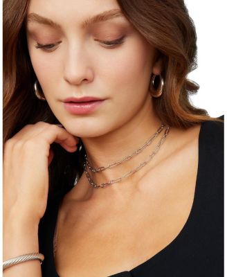  Sterling Silver Rhythm Link Necklace