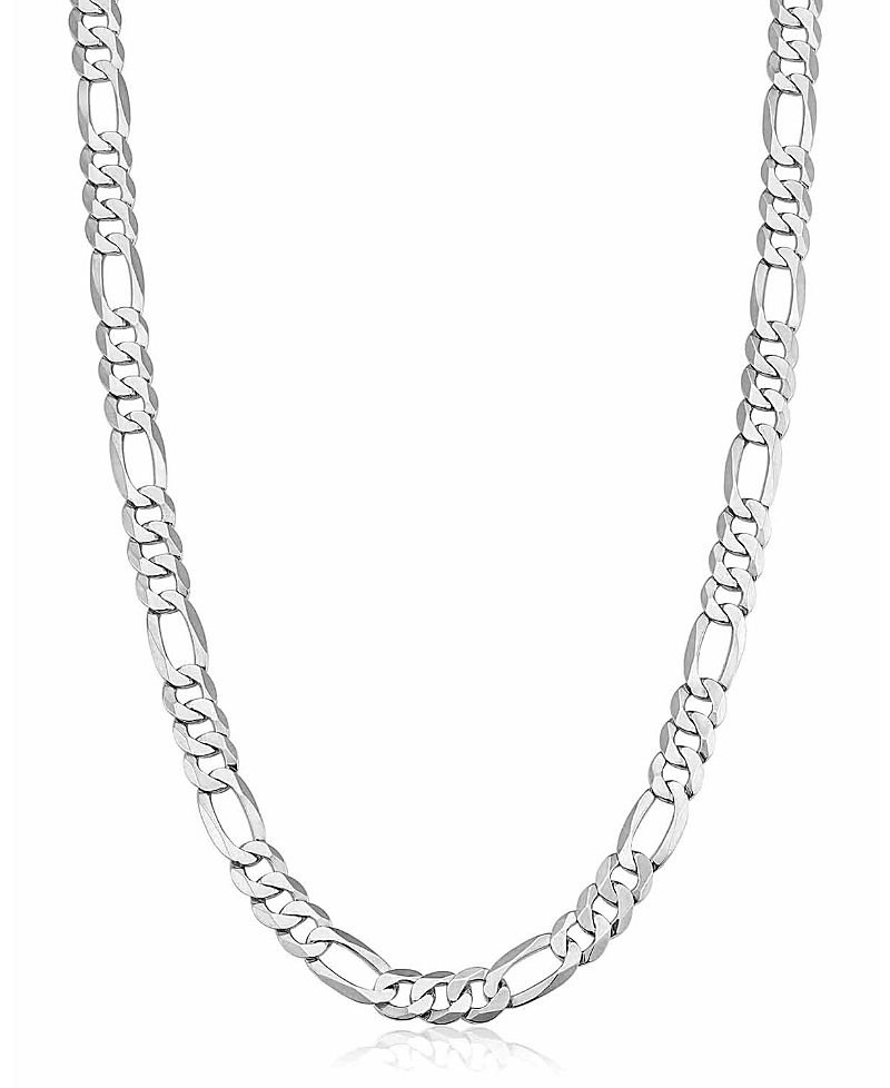 Oradina Sterling Silver Founders Figaro Chain