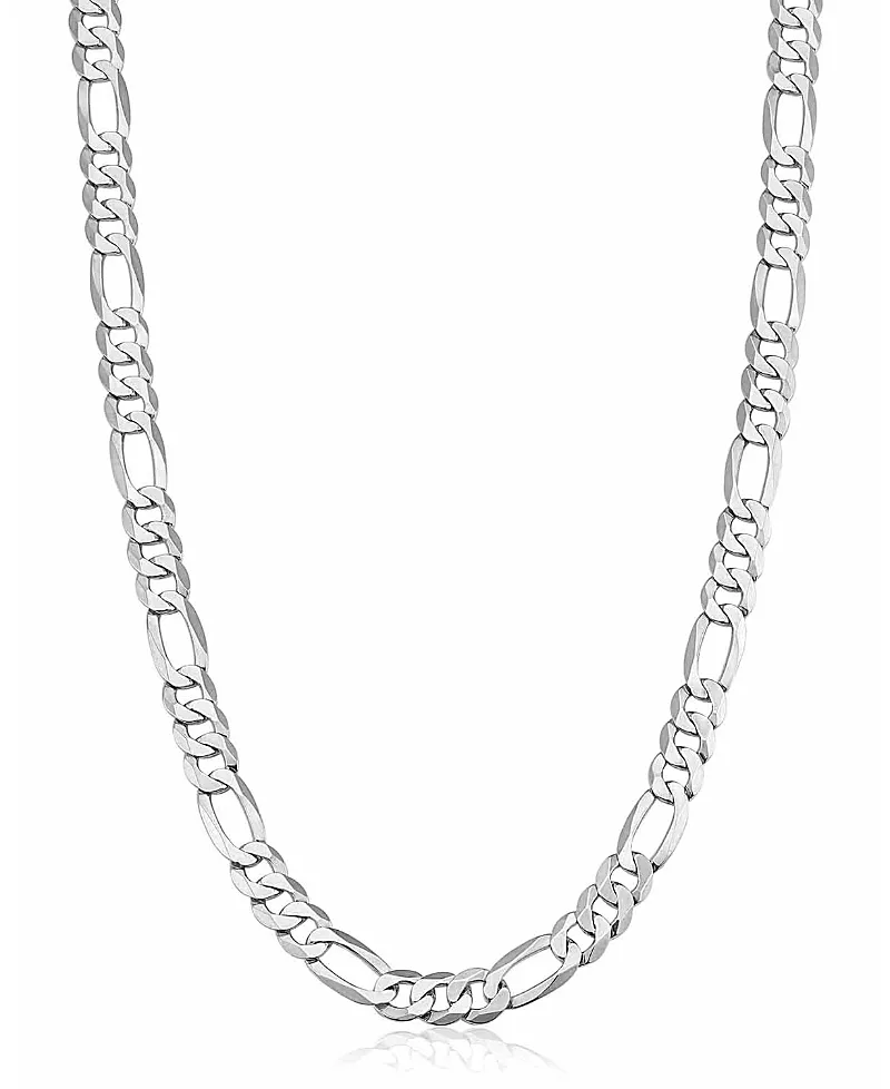 Oradina Sterling Silver Founders Figaro Chain