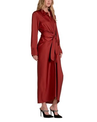 Long Sleeve Wrap Maxi Dress