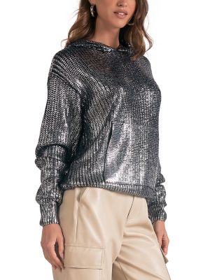 Metallic Threaded Hoodie