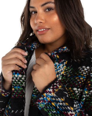 Notched Lapel Sweater Coat