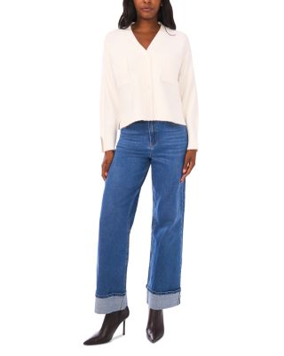 V Neck Split Cuff Cardigan