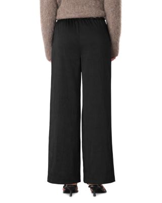 Textured Satin Pintuck Pants 