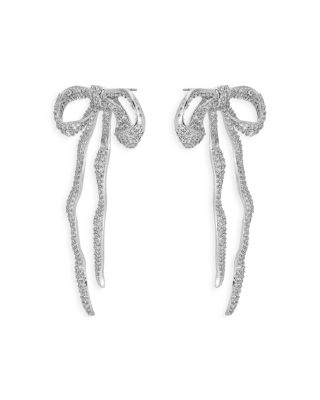 Pav&eacute; Bow Statement Earrings