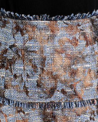 Foil Printed Tweed Skirt