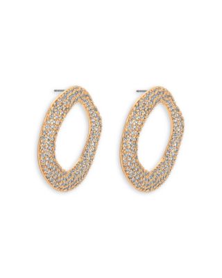Pav&eacute; Open Circle Drop Earrings