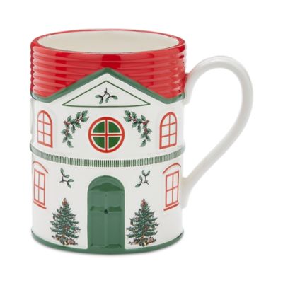 Christmas Tree Christmas Village Red Mug