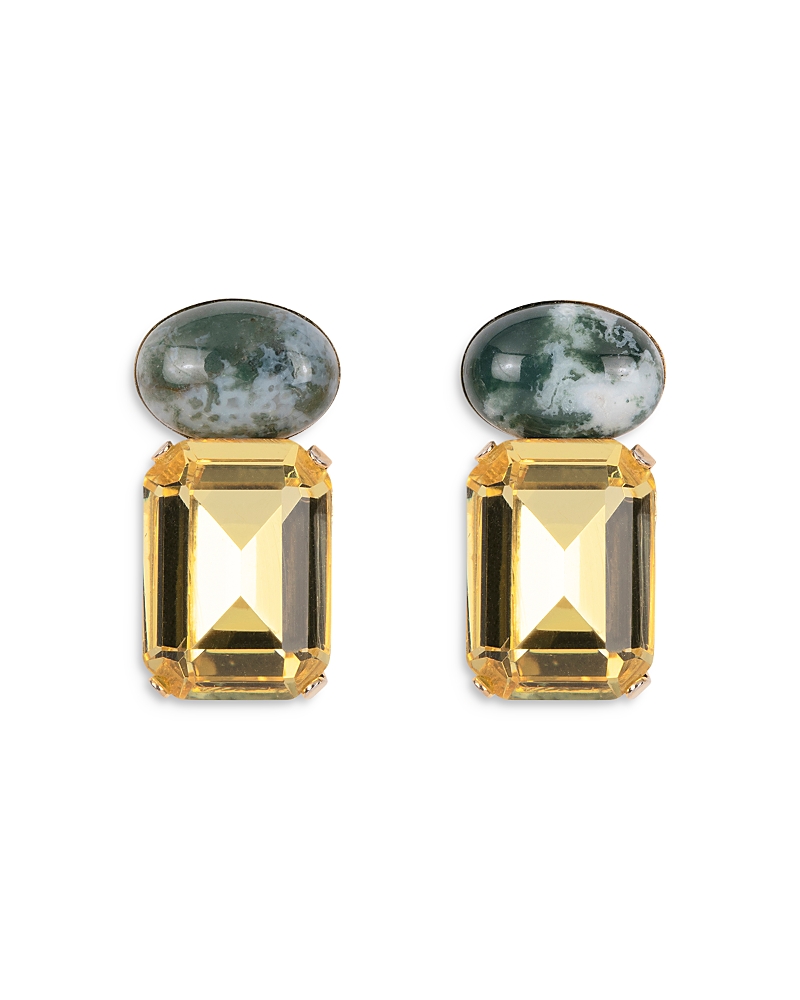 Jennifer Behr Elin Agate & Crystal Drop Earrings