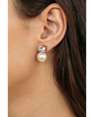 Ines Crystal & Imitation Pearl Drop Earrings 
