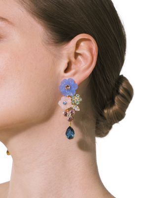 Palmina Gemstone & Crystal Flower Statement Earrings
