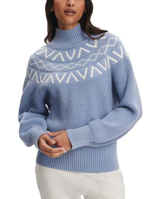 Marcie Fair Isle Yoke Mock Neck Knit Sweater